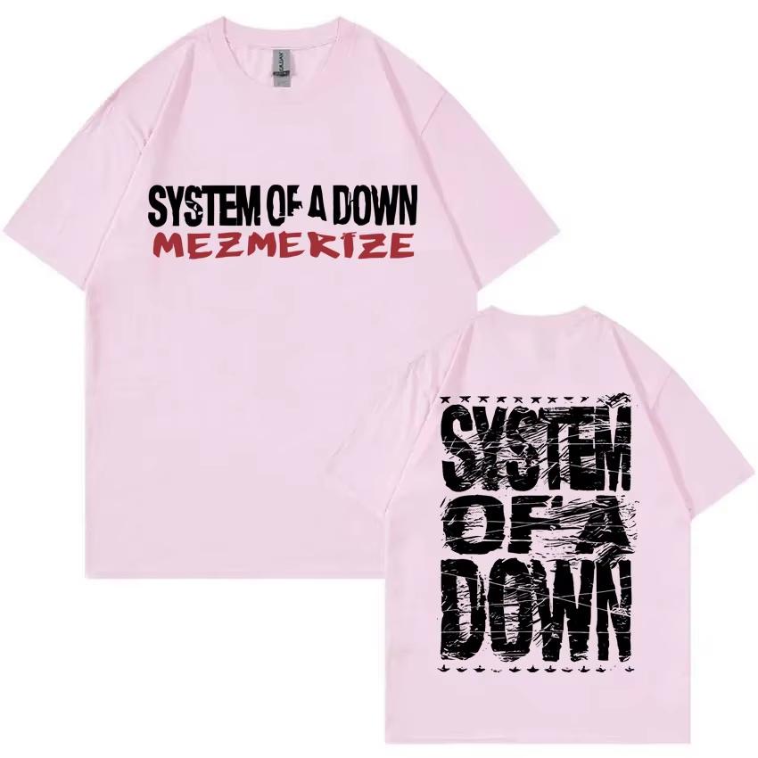 T-shirt Estiva alla Moda Unisex Rock Band System of A Down Mezmerize T-shirt Unisex e Unisex Vintage Alternativa Metal Musica T-shirt