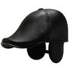 Cap Men's Autumn and Winter Baseball Cap Leather Cap Forward Cap Cold Warm Ear Protector Hat