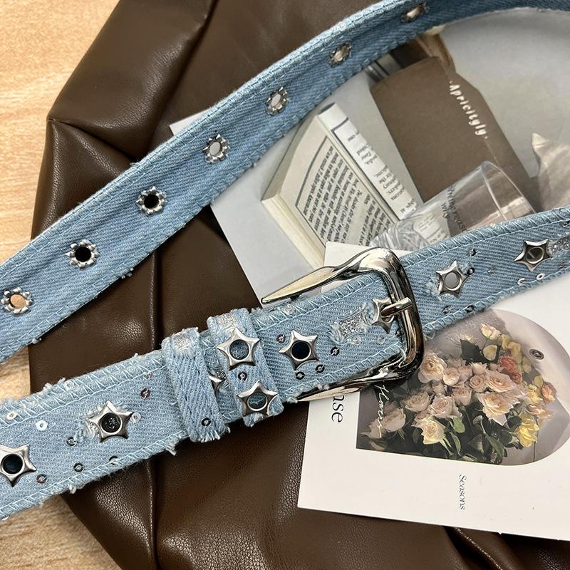 Canvas Belts with Needle Buckle Leather Belts for Women ladies Trendy Simple Versatile Korean-Style Denim Waistband Decoration