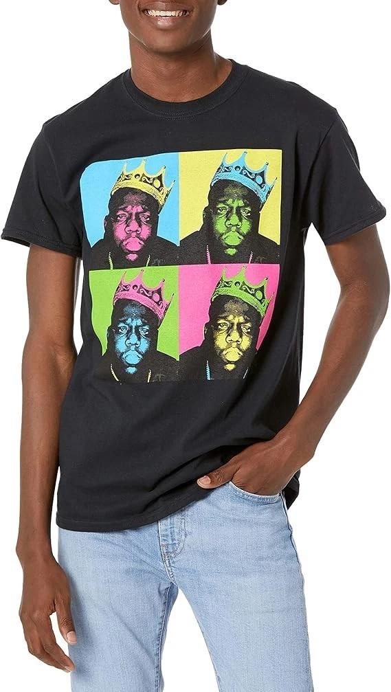 The Notorious B.I.G Mens The Notorious B.i.g Multi-Colored Crown T-Shirt XL