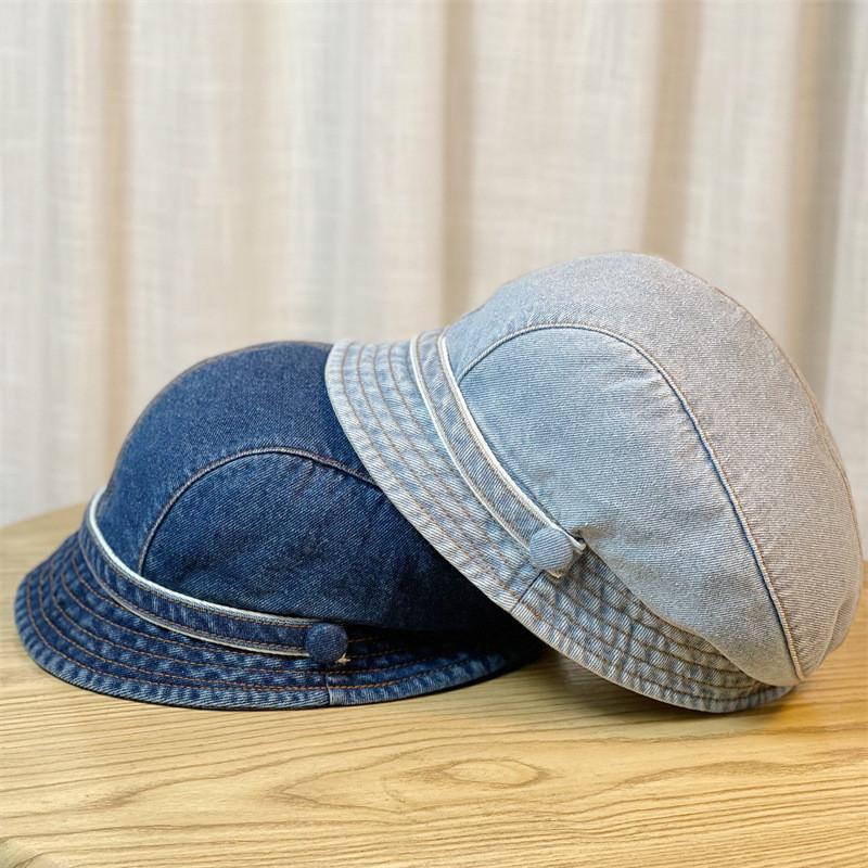New Style Foldable Denim Fisherman Hat For Women Fashionable Ol Style Adjustable Size Sun Protection