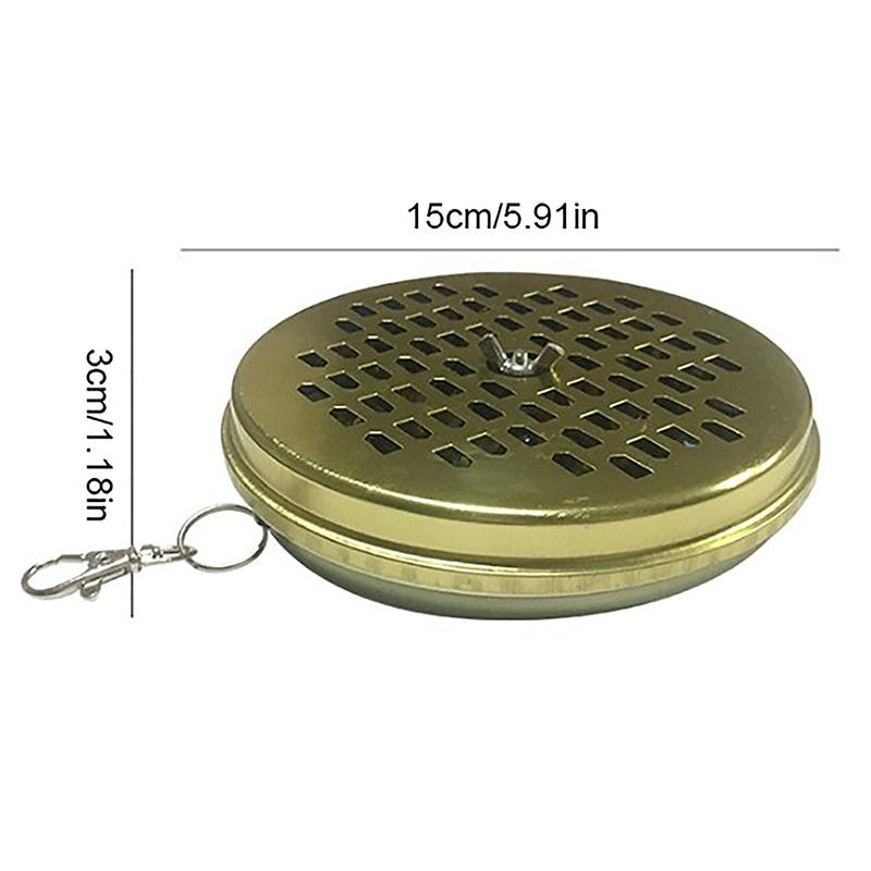 Outdoor Portable Fishing Mosquito Tray Metal Mosquito Coil Holders Iron Incense Boxes With Hook Outdoor Mosquito Repellent Box