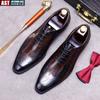 Handmade Mens Oxford Shoes Genuine Leather Brogue Dress Shoes Classic Business Formal Shoes Italian Leather Shoes Wedding Shoes