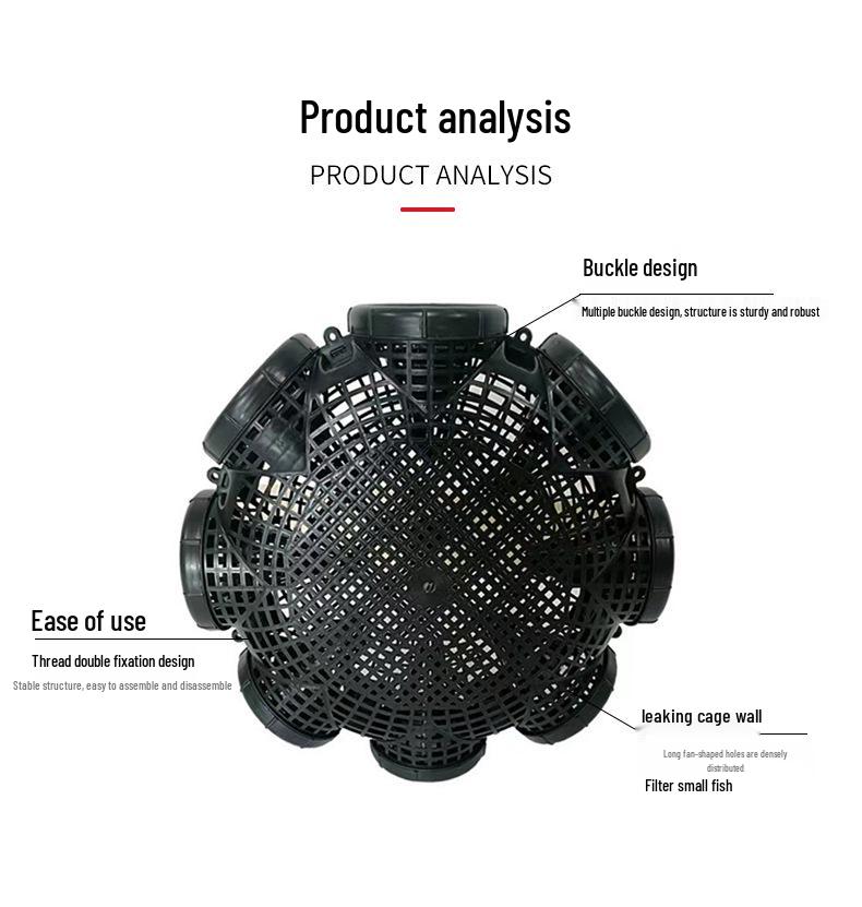 

Eight-Hole Thickened Loach and Shrimp Trap with Inverted Whisker Design 1 Bait Ball (Cage Not Included)