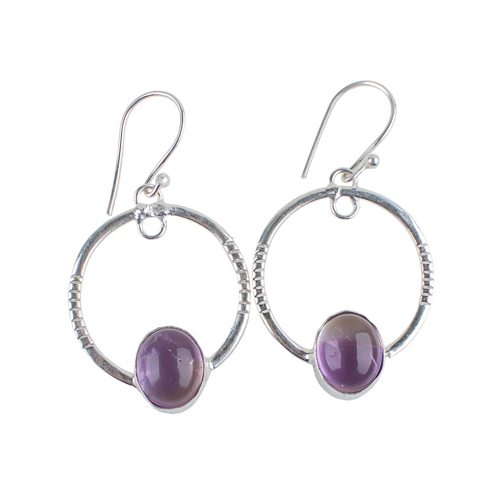 Natural Ametrine Gemstone 925 Sterling Silver Handcrafted Jewelry Earrings 1.37" EE-67-39
