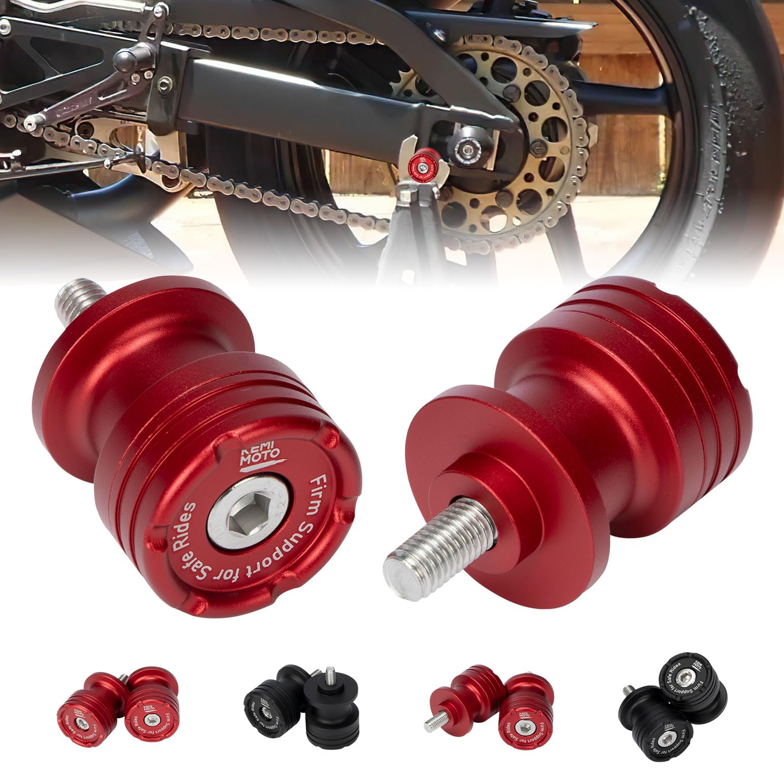 

KEMIMOTO Universal Honda Suzuki Motorcycle Swing Arm Maintenance Stand Racing Stand Hook Motorcycle Rear M8 красный