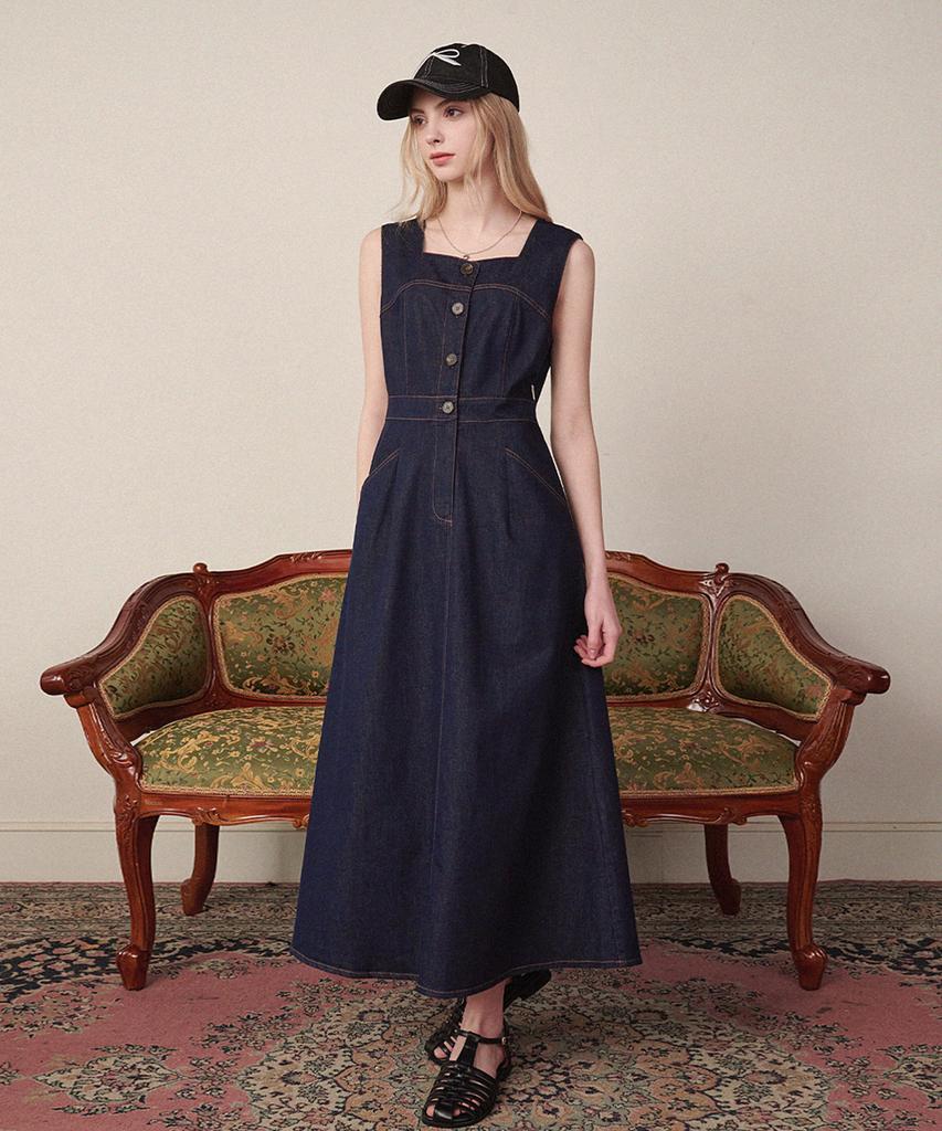 MICANE Verbena Denim Long Sleeveless Dress