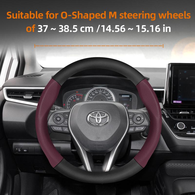 Nlzh6 For Toyota Carbon Fiber Texture Perforated Leather Steering Wheel Cover Chr Yaris Auris Corolla Rav4 Land Cruiser Prado Hilux