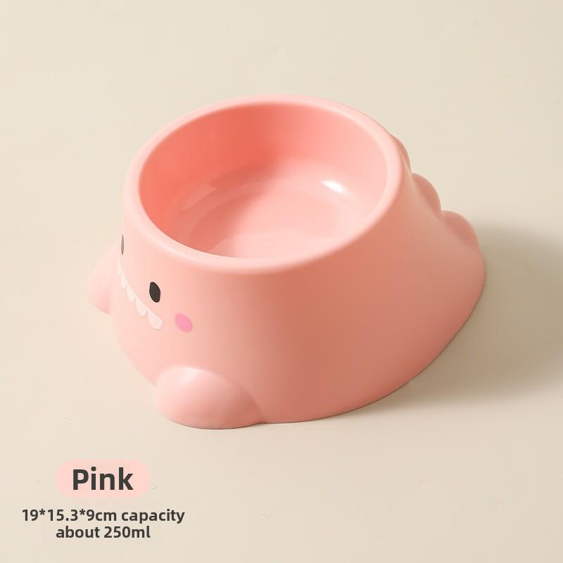 Neuer Hundenapf, Ein kleiner dinosaurierförmiger Einzelnapf zur Fütterung, mit schrägem Rand und Nackenschutz, Ist ein Edelstahl-Haustierkatzenfutterset