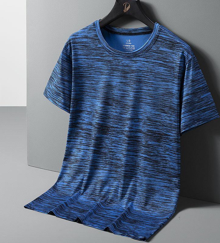 Men's Plus Size Quick-Dry Bamboo T-shirt, M-8XL, Summer 2025, Round Neck, Ice Silk, Short Sleeve