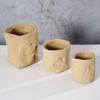 Cement Vase Ornament Imitation Paper Bag Hydroponic Flower Holder Flowerpot  Balcony