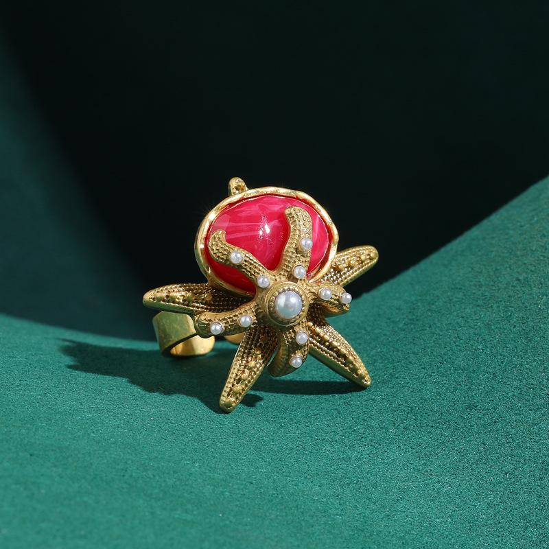 Yong Nuo Retro Red Gold-Plated Vintage Ring: Colorfast  Versatile Jewelry.