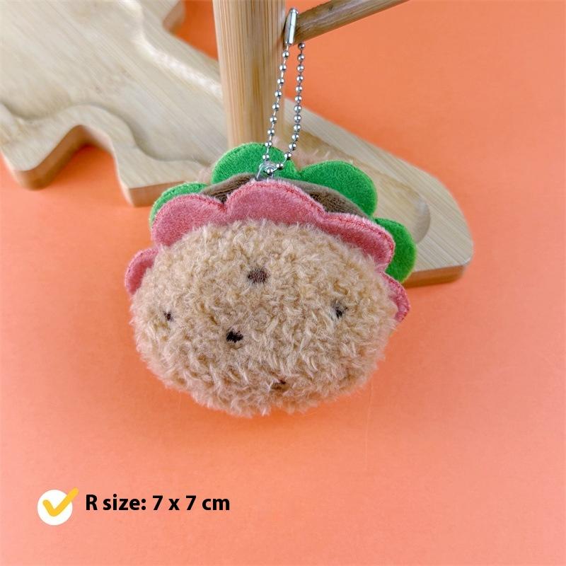 Chaveiro Hambúrguer Bolo Sanduíche de Pelúcia Desenho Animado Comida Simulada Argola de Chave Pingente de Bolsa Mochila Criativa Decoração Suspensa Presentes
