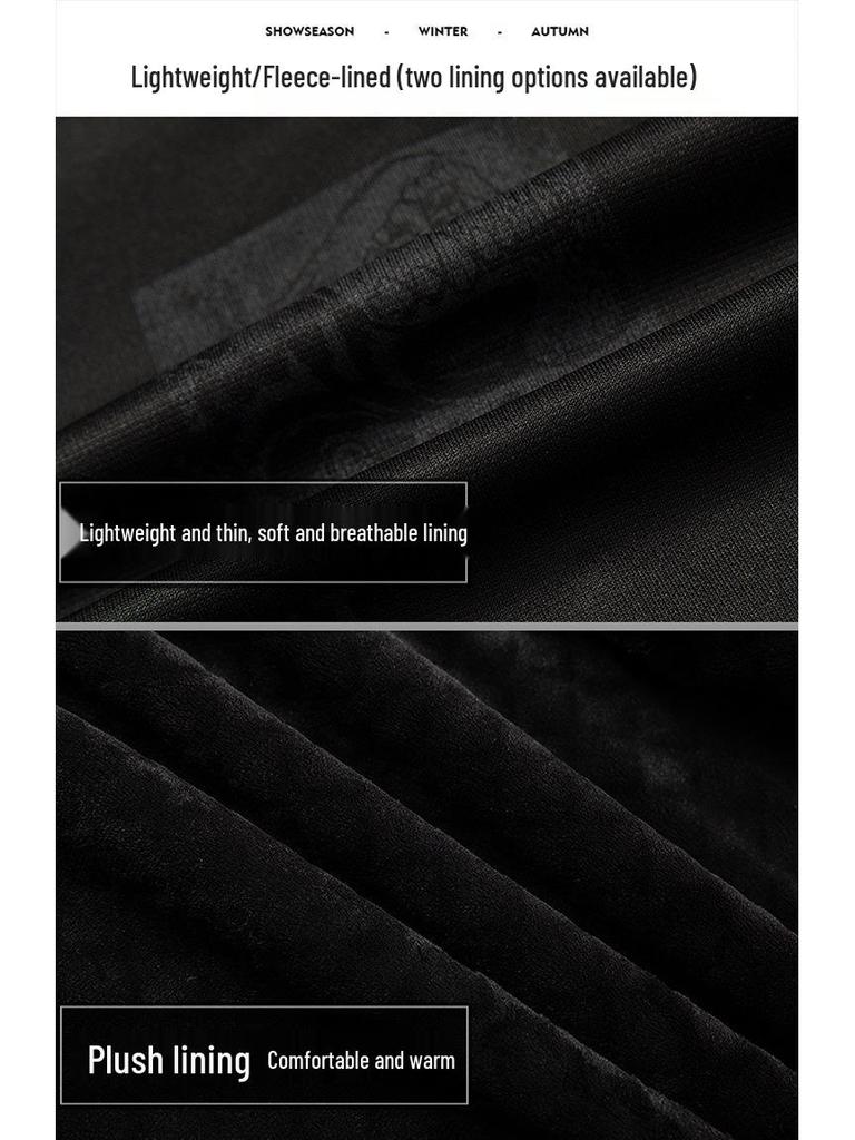 Herren Luxus Lammlederjacke - High-End Koreanischer Stil, Einfache Business Oberbekleidung in Schwarz