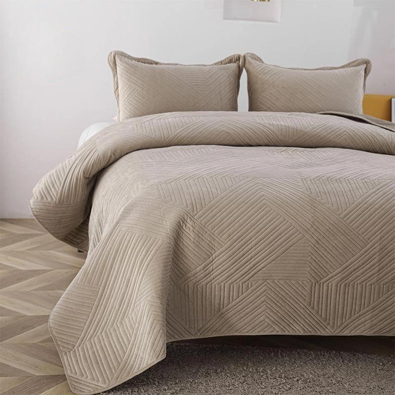 Funda de cama de algodón laminado con terciopelo de cristal, acolchada, estilo europeo, para el hogar