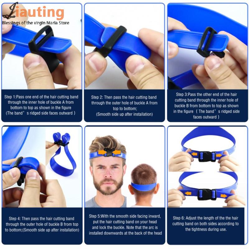 DIY Hair Trimming Template Haircut Band Breathable Curved Silicone Home Hair Trimming Guide For Boys Men