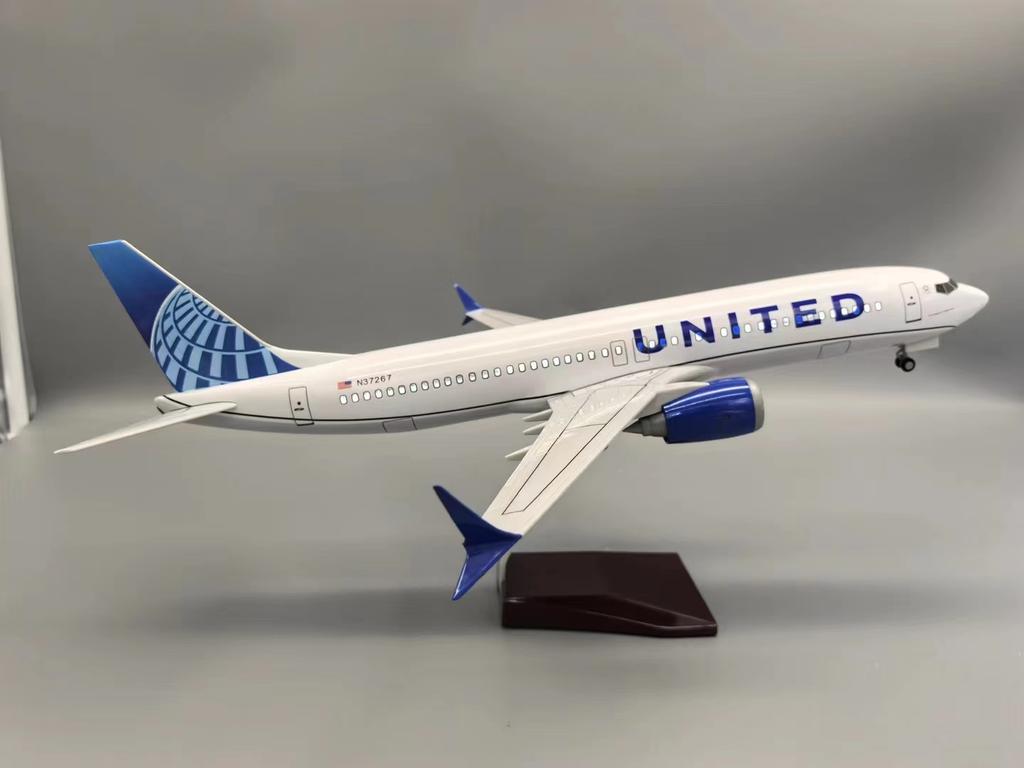 Plane Model Resin Diecast Airplane Model United Airlines B737 47cm 1:85 Scale Aircraft Model Collection Display Christmas Gifts