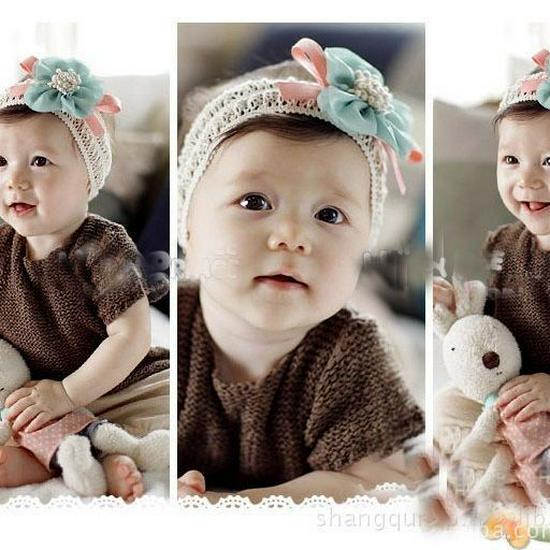 Koreanischer Chiffon Blume Spitze Baby Stirnband Perücke Haaraccessoire