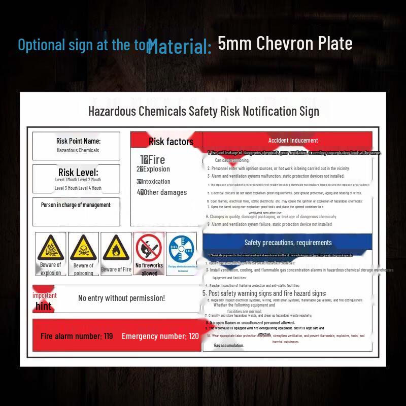 Hazardous Chemical Risk Point Warning Sign