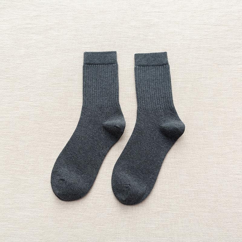

Men s Mid-calf Socks, Solid Color Socks for Autumn and Winter, Cotton Classic Sports Casual Business Socks, Long Calf Socks 1 pair темно-сірий