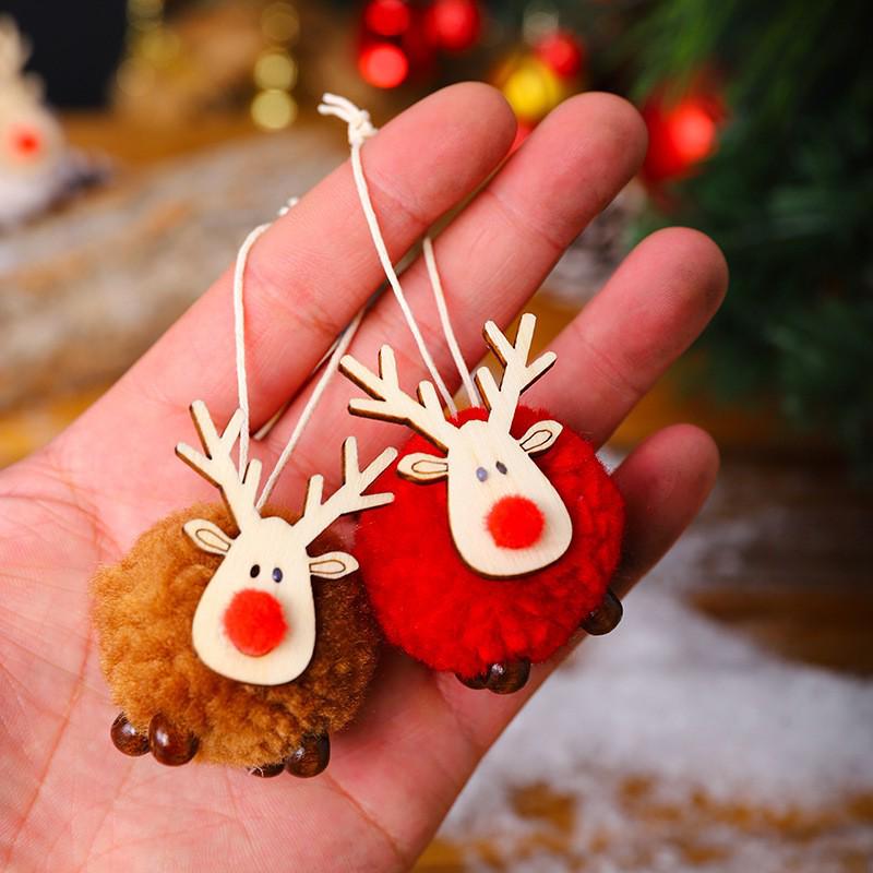 Cartoon Wool Felt Deer Christmas Ornament - Tree Decoration Gift