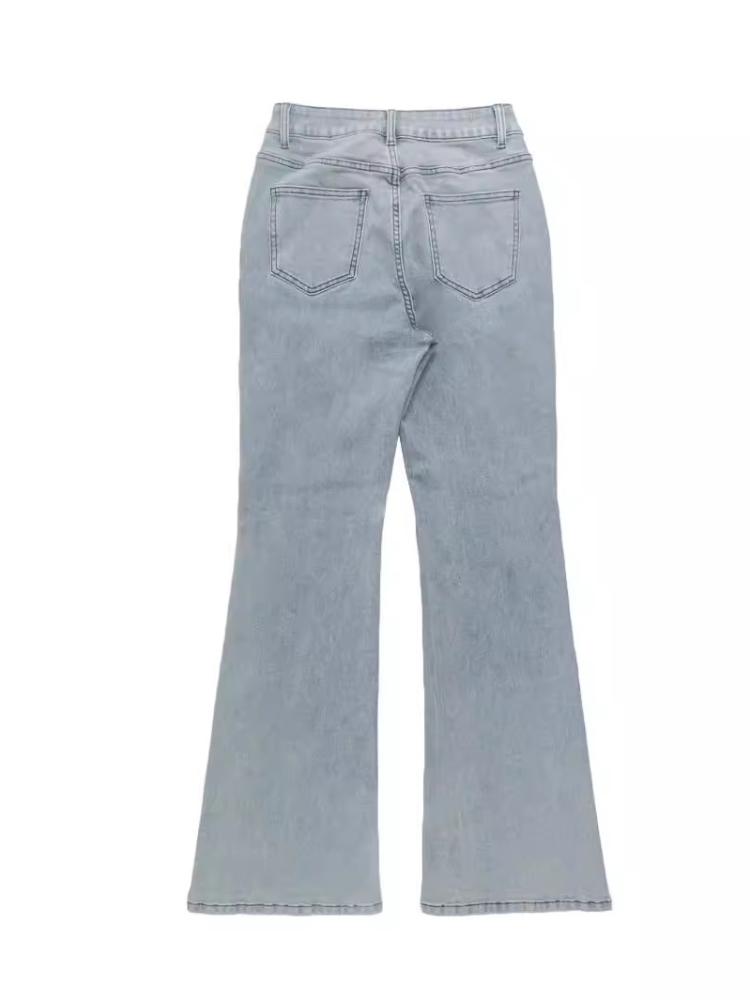 Spring and Autumn Women's Jeans Women's High Waist Trumpet Jeans Fashion Women's High Waisted Pants