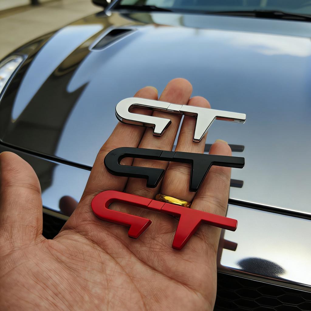 3D Metal GT Logo Car Trunk Rear Emblem Insignia Sticker for Renault Logan Clio Megane Kangoo 1 2 3 4 Captur ESP