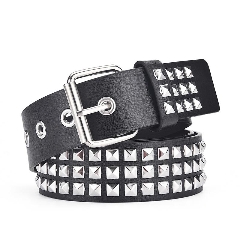 Unisex Punk Rock Y2K Rivet Belt – European & American Fashion in Heavy Metal Style