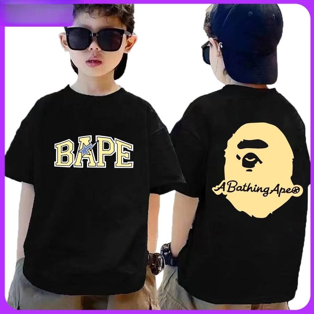 

NELY модный тренд Bape детская футболка для мальчиков Baju Perempuan Murah рубашка унисекс топ с коротким рукавом 150