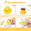Car Duck Car Rubber Dashboard Decorations Ornament Yellow Rubber Duck with Mini Swim Ring Sun Cowboy Hat Necklace