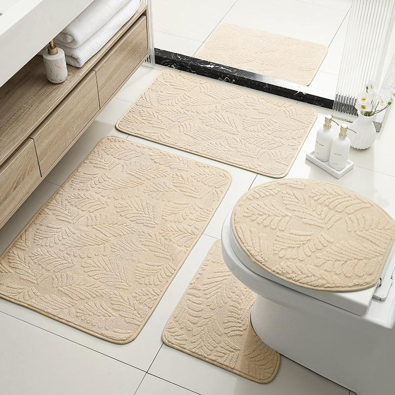 Toilet Absorbent Carpet Toilet Floor Mat Bathroom Three-Piece Set Floor Mat U-Shaped Toilet Mat Non-Slip Mat