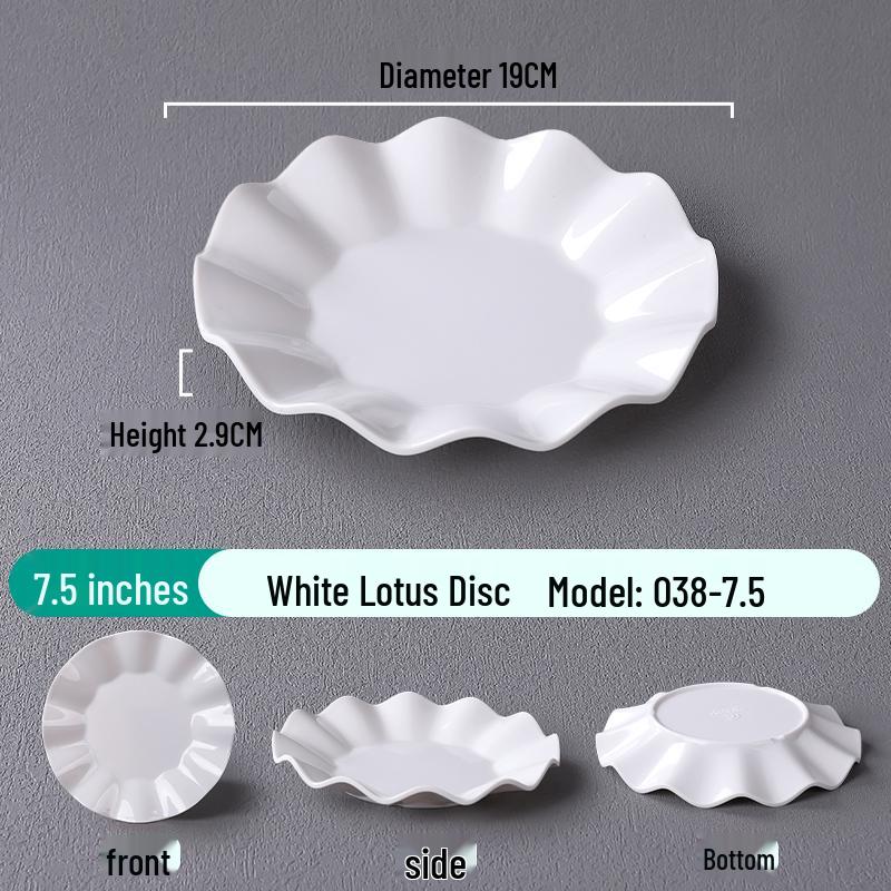 Japanese-Style Plastic Petal Plates for Restaurants - Ideal for Hot Pots, Cold Dishes, Side Dishes, Stir-Fry, and Tableware.