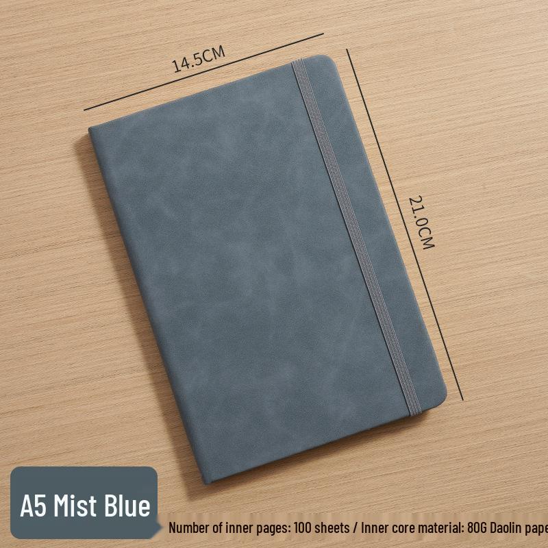 A5 Hardcover PU Strap Notebook - Thickened, Elegant Business Office Diary