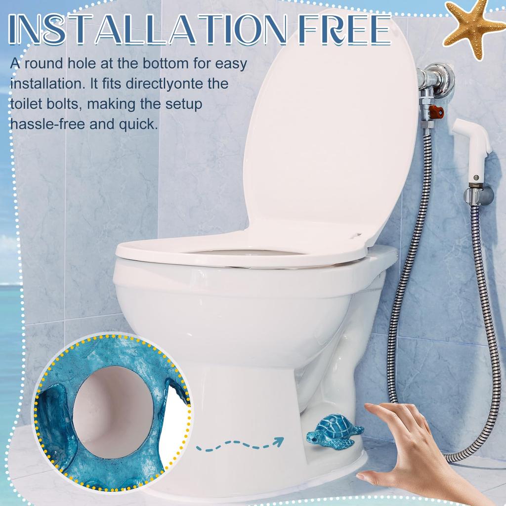 Toilet Bolt Caps Decor Blue Sea Turtles Toilet Bolt Screw Covers Ceramic Bathroom Decor Fun Gadgets Bathroom Replacement Parts