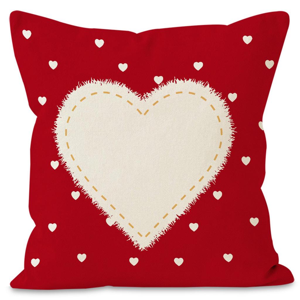 Valentine's Day Couple Love Sofa Pillow Cover Home Decoration Pillow Cover Linen Printed Cushion Cover