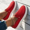 New Style Women Front Zip Sneakers Low Top Canvas Shoes Solid Colour Round Head Non-slip Casual Slip on Loafers Plus Size 36-43