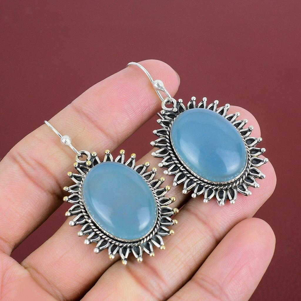 Aquamarine Earring Gemstone Earrings Decent Jewelry 925 Sterling Silver Earring Handmade Earring Aquamarine Jewelry Unique Earring For Gifts