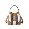 Fashion handheld women's bags, niche contrasting color canvas bags, high-end sense, large-capacity shoulder crossbody bucket bags