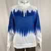 Gradient Print Zipper Long Sleeve Women's Winter Hoodie