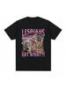 Esbians Essen Was Lustige Katzenliebhaber Meme Humor T-Shirt Wo'unisex Mode T-Shirt Lässige Kurzarm-T-Shirts Wo'unisex Kleidung