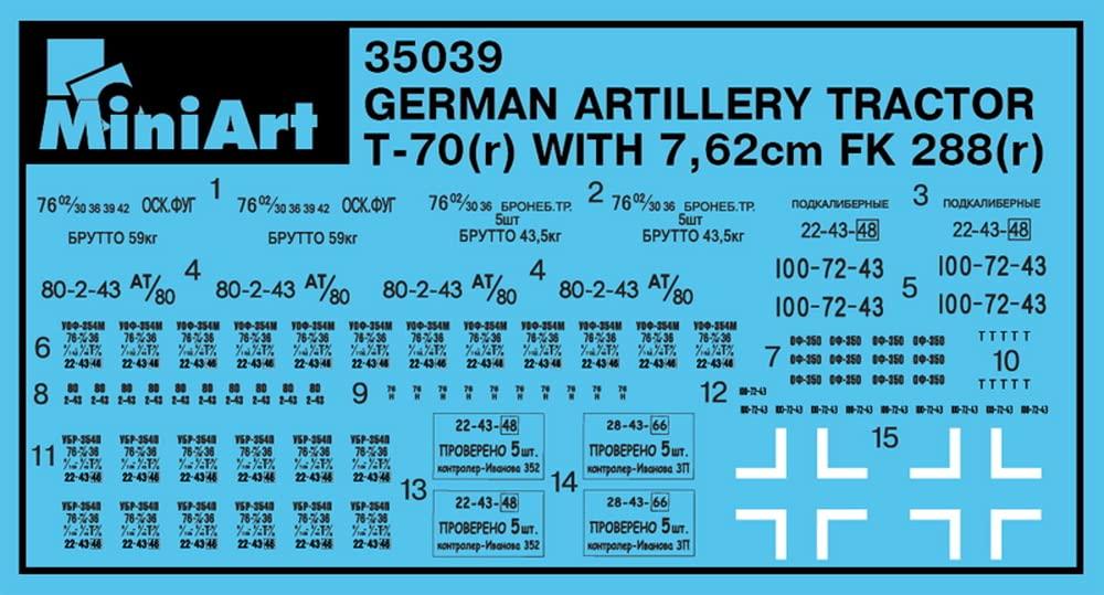 MiniArt German R Field Gun MA35039 Plastic Model 1/35 T-70 & 76.2mm