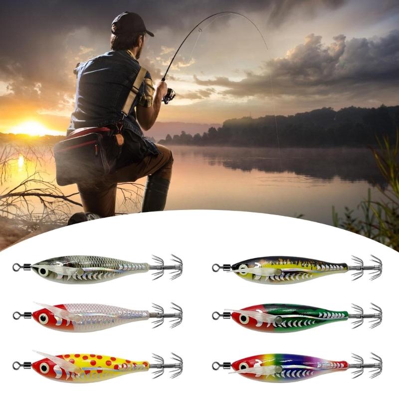 8cm Squid Cuttlefish Sleeve Hook Jig Lures Artificial Shrimp Baits Cuttlefish Sleeve Squid Jig Baits Easy to Use