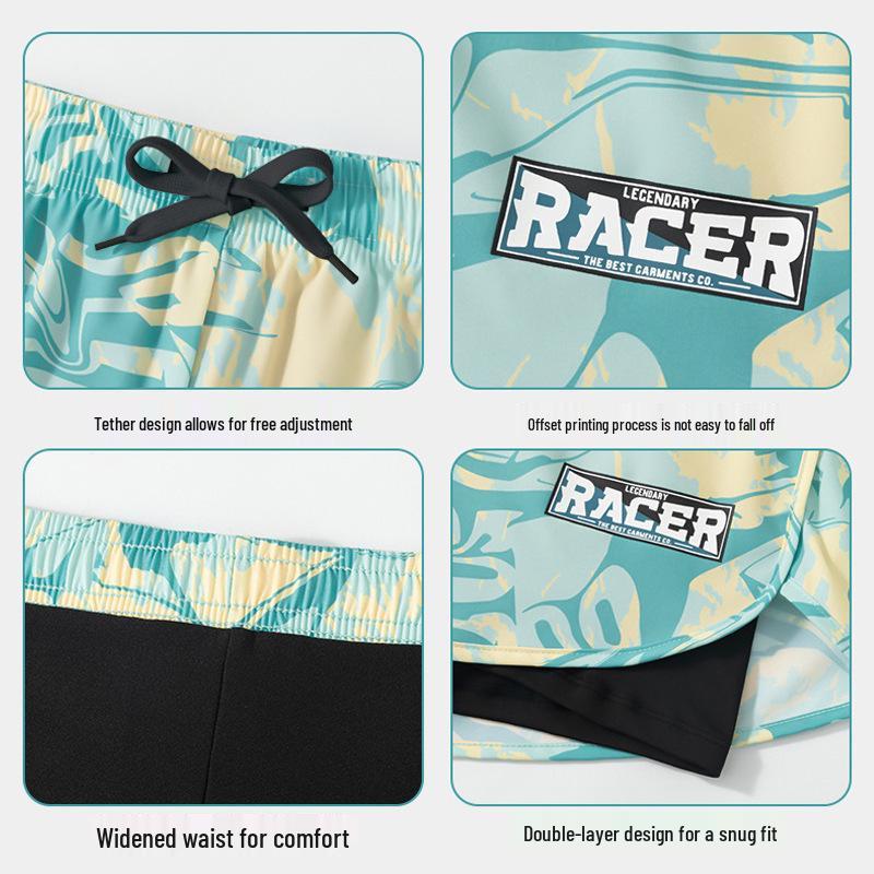 Men's Professional 5-Point Boxer Swimsuit - Anti-Embarrassment Adult Beachwear