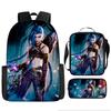 Battle of the Twin Cities Arcane Children's School Bag Pencil Case Backpack Elementary School Cartoon Backpack Three-piece Set