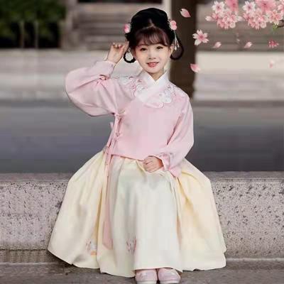 Hanfu dívka čínského stylu látkové letní šaty Starožitný oblek Tang kostým super víla malá dívka mořská panna princezna sukně spodní prádlo