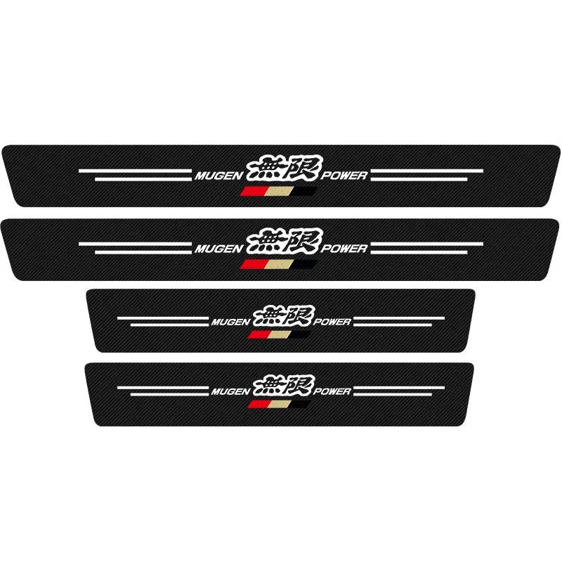 

JDM Car Door Sill Protection Sticker Carbon Fiber Decorative Strip for Honda Mugen Power Accord Civic Vezel Crv City Jazz Hrv