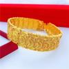 Bold Macho Thick Dragon Pattern Couple Bracelet 24K Gold AU999 - Thick Bold Design, 3D Dragon, Matching Couple Style
