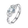 [PROSILVER] Heart Ring Women's Zirconia Silver 925 Ring One Size Fits Most Cute Celtic Knot Accessory Women's Gift