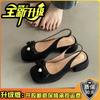 Beautiful Internet celebrity sexy high heels 2025 summer new pointed women's single shoes metal buckle black bag head sandals