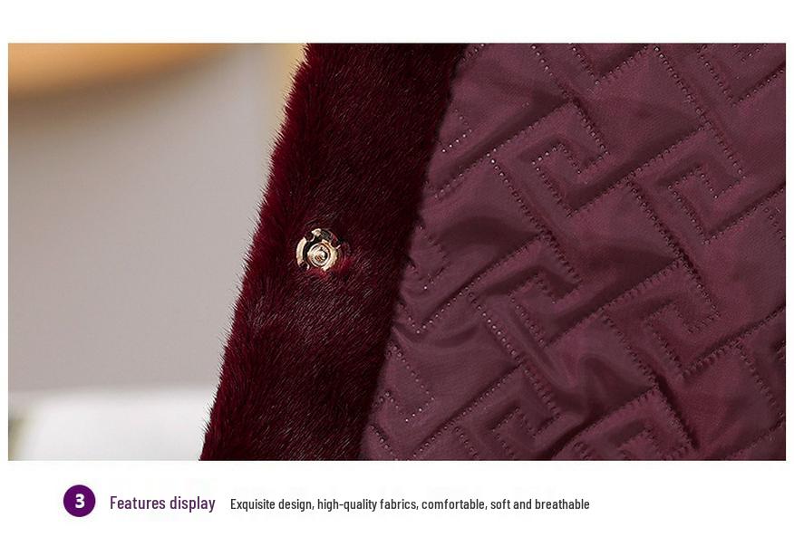 Imitation Mink Velvet Coat for Elderly Women - Plush, Warm, High-End Winter Wear